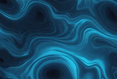 The primary subject of the image is a blue and white ocean wave. The setting is the ocean, with the wave being the main focus of the image. The visual style is a digital art or illustration, as the wave is depicted in a detailed and artistic manner. The dominant colors are blue and white, creating a serene and calming atmosphere.