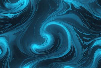 The primary subject of the image is a blue and white swirl pattern, which appears to be a digital art or illustration. The setting is a dark blue background, creating a contrasting effect with the swirl pattern. The visual style suggests that the image is a creative and artistic representation of a swirl, possibly inspired by ocean waves or other natural forms. The dominant colors are blue and white, giving the image a calming and serene atmosphere.