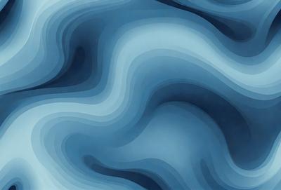 The primary subject of the image is a blue and white ocean wave. The setting is the ocean, and the visual style is a digital art or illustration. The dominant colors are blue and white, creating a calm and serene atmosphere.