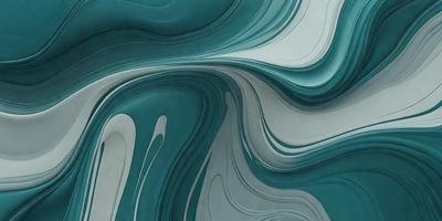 The primary subject of the image is a blue and white patterned surface, which appears to be a painting or a digital artwork. The setting is a large, open space, and the visual style is a combination of photo and digital art. The dominant colors are blue and white, creating a calm and serene atmosphere.