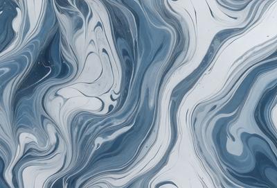 The primary subject of the image is a blue and white swirling pattern, which appears to be a painting or a digital artwork. The setting is a white surface, possibly a wall or a canvas, where the artwork is displayed. The visual style suggests that the image is a creative and artistic representation of a swirling pattern. The dominant colors are blue and white, creating a sense of depth and movement in the artwork.