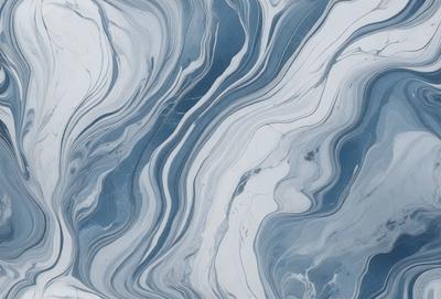 The primary subject of the image is a blue and white marbled pattern, which appears to be a painting or a digital artwork. The setting is a white background, which contrasts with the blue and white marbled pattern. The visual style is a combination of painting and digital art, creating a unique and artistic appearance. The colors and mood of the image are predominantly blue and white, giving it a calm and serene atmosphere.