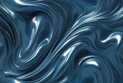 The primary subject of the image is a blue, silver, and white patterned surface, which appears to be a metal or a textured material. The setting is a dark blue background, which contrasts with the patterned surface. The visual style of the image is a combination of photo and digital art, creating a unique and intricate design. The colors and mood of the image are predominantly dark and moody, with the blue and silver tones creating a sense of depth and sophistication.