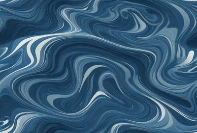 The primary subject of the image is a blue and white ocean wave. The setting is the ocean, with the wave being the main focus of the image. The visual style is a combination of a photo and digital art, creating a unique and artistic representation of the ocean wave. The dominant colors are blue and white, with the blue representing the ocean and the white representing the wave. The overall atmosphere of the image is serene and captivating, showcasing the beauty of the ocean.