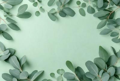 The primary subject of the image is a green background with a circle of leaves. The leaves are arranged in a circular pattern, creating a visually appealing and natural scene. The setting appears to be a green wall or a similar environment, which complements the green leaves. The visual style of the image is a combination of natural elements and a modern design, creating a harmonious and aesthetically pleasing composition. The colors and mood of the image are predominantly green, which is associated with nature, growth, and tran