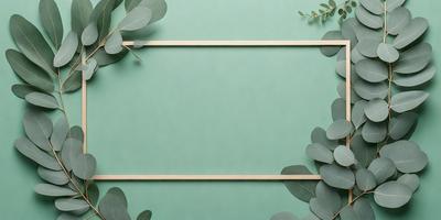 The primary subject of the image is a green background with a wooden frame. The setting is a green wall, and the visual style is a photo. The colors and mood of the image are predominantly green, creating a calm and serene atmosphere.