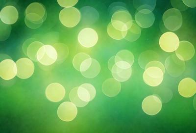 The primary subject of the image is a green background with a pattern of bright green lights. The setting appears to be a dark room, and the visual style is a combination of a photo and digital art. The dominant colors are green, and the overall atmosphere is lively and vibrant.