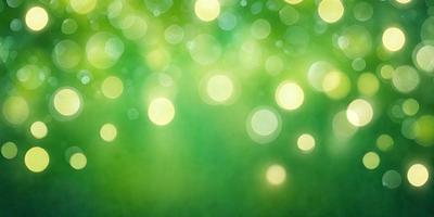 The primary subject of the image is a green background with a pattern of bright, yellow lights. The setting appears to be a lush, green environment, possibly a forest or a field. The visual style of the image is a combination of a photo and digital art, creating a unique and vibrant atmosphere. The dominant colors are green and yellow, giving the scene a fresh and lively feel.