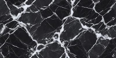 The primary subject of the image is a black and white marble pattern. The setting is a black background, and the visual style is a photo. The colors and mood of the image are predominantly black and white, creating a classic and elegant atmosphere.