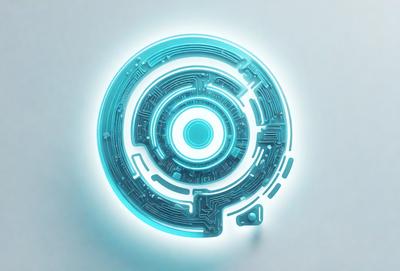 The primary subject of the image is a blue, circular object with a complex pattern of lines and shapes. The setting is a white background, which provides a clean and minimalist appearance. The visual style is a combination of digital art and illustration, creating a futuristic and intricate design. The colors and mood of the image are predominantly blue, which gives it a calm and serene atmosphere.