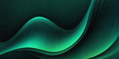 The primary subject of the image is a green wave or a green water-like pattern. The setting is a dark background, which contrasts with the green wave. The visual style appears to be a digital art or illustration, as the wave is depicted in a smooth and detailed manner. The dominant colors are green, creating a calm and soothing atmosphere.