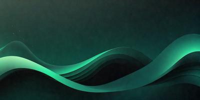 The primary subject of the image is a green wave, which appears to be a digital art or illustration. The setting is a dark background, which adds to the overall mood of the image. The visual style suggests that the wave is the main focus of the image, and the colors and mood convey a sense of movement and energy.