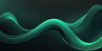 The primary subject of the image is a green, curved, and flowing line. The setting is a dark background, which creates a contrast with the vibrant green line. The visual style is digital art, as the line appears to be a digital rendering. The colors and mood of the image are predominantly green, giving it a calm and soothing atmosphere.