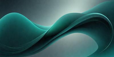 The primary subject of the image is a blue and green wave, which is the main focus of the scene. The wave is depicted in a digital art style, giving it a modern and visually appealing appearance. The setting is a gray background, which contrasts with the vibrant colors of the wave, creating a striking visual effect. The overall atmosphere of the image is dynamic and energetic, as the wave appears to be in motion.