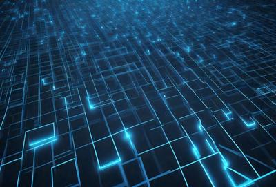 The primary subject of the image is a blue, geometric pattern. The setting is a dark blue background, which creates a contrasting and visually striking scene. The visual style is a combination of digital art and illustration, as the pattern appears to be a digital creation. The colors and mood of the image are predominantly dark and moody, with the blue hues adding a sense of depth and sophistication to the overall atmosphere.