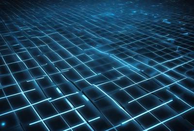 The primary subject of the image is a blue, geometric pattern. The setting is a dark, blue background, which creates a contrasting and visually striking scene. The visual style is a combination of digital art and illustration, as the pattern appears to be a digital creation. The colors and mood of the image are predominantly dark and moody, with the blue hue adding a sense of depth and sophistication to the overall atmosphere.