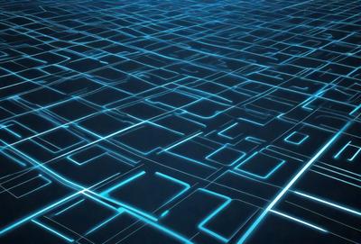 The primary subject of the image is a blue, geometric pattern. The setting is a dark blue background, which creates a contrasting and visually striking scene. The visual style is a combination of digital art and illustration, as the pattern appears to be a digital creation. The colors and mood of the image are predominantly dark and moody, with the blue hues adding a sense of depth and sophistication to the overall atmosphere.