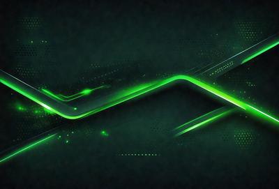 The primary subject of the image is a green and white striped design. The setting is a dark background, which contrasts with the bright colors of the striped design. The visual style appears to be a digital art or illustration, as the colors and patterns are well-defined and consistent throughout the image. The overall atmosphere is energetic and vibrant, thanks to the bold colors and striking pattern.