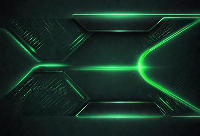 The primary subject of the image is a green and black background with a green light shining through it. The setting appears to be a futuristic or technological environment. The visual style is a combination of digital art and illustration, creating a unique and captivating scene. The colors and mood of the image are predominantly green, with a hint of black, giving it a modern and sophisticated appearance.