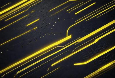 The primary subject of the image is a patterned surface with yellow and blue colors. The setting appears to be a futuristic or technological environment, possibly a wall or a background. The visual style of the image is a combination of digital art and illustration, creating a unique and eye-catching design. The dominant colors in the image are yellow and blue, which contribute to a vibrant and energetic atmosphere.
