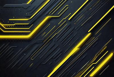 The primary subject of the image is a patterned background featuring a black and yellow color scheme. The setting is a dark background, which contrasts with the bright yellow and black design. The visual style appears to be a combination of digital art and illustration, creating a unique and eye-catching pattern. The overall atmosphere is energetic and vibrant, with the bold colors evoking a sense of excitement and movement.