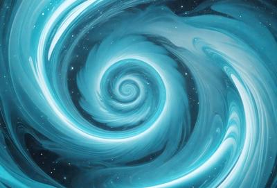 The primary subject of the image is a spiral pattern, which is the main object, scene, or focus of the image. The spiral pattern is set against a blue background, creating a visually striking contrast. The spiral pattern is depicted in a digital art style, giving it a modern and dynamic appearance. The overall atmosphere of the image is vibrant and captivating, with the blue color evoking a sense of calmness and tranquility.