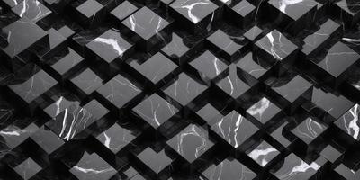 The primary subject of the image is a black and white pattern of square tiles. The setting is a black and white marble surface, which adds a sense of elegance and sophistication to the scene. The visual style is a combination of digital art and illustration, creating a unique and intricate design. The colors and mood of the image are predominantly black and white, giving it a classic and timeless appearance.