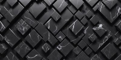 The primary subject of the image is a black and white marble wall with a pattern of square shapes. The setting is a black and white marble wall, and the visual style is a black and white photo. The dominant colors are black and white, creating a classic and elegant atmosphere.