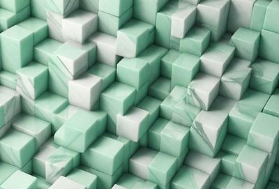 The primary subject of the image is a large, intricate, and colorful marble wall. The setting is a green marble wall, which creates a unique and visually appealing backdrop. The visual style of the image is a combination of photo and digital art, giving it a realistic yet artistic appearance. The dominant colors of the image are green and white, creating a serene and calming atmosphere.