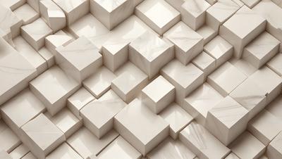 The primary subject of the image is a white marble tile pattern. The setting is a white marble wall, which serves as the background. The visual style is a close-up of the marble tile pattern, showcasing the intricate details of the design. The colors and mood of the image are predominantly white, giving it a clean and elegant appearance.