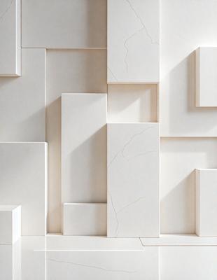The primary subject of the image is a white wall with a pattern of white blocks. The setting is a room with a white background. The visual style is a photo of a white wall with a pattern of white blocks. The colors and mood are predominantly white, giving the image a clean and minimalist appearance.