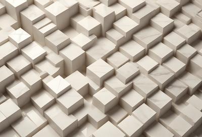 The primary subject of the image is a white marble wall with a pattern of white squares. The setting is a white marble wall, and the visual style is a photo. The dominant colors are white, and the overall atmosphere is clean and elegant.