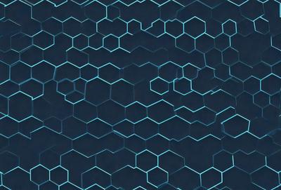The primary subject of the image is a blue and green patterned surface. The setting is a dark blue background, and the visual style appears to be a digital art or illustration. The dominant colors are blue and green, creating a calm and soothing atmosphere.