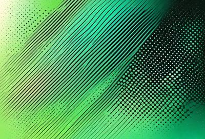 The primary subject of the image is a green and white striped pattern. The setting is a green background, and the visual style appears to be a digital art or illustration. The dominant colors are green and white, creating a lively and energetic atmosphere.