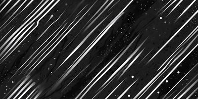 The primary subject of the image is a black and white drawing of a starry night sky. The setting is a night sky filled with stars, creating a serene and peaceful atmosphere. The visual style is a combination of digital art and illustration, giving the image a unique and artistic appearance. The colors and mood are predominantly black and white, with the stars adding a touch of color and a sense of wonder to the scene.