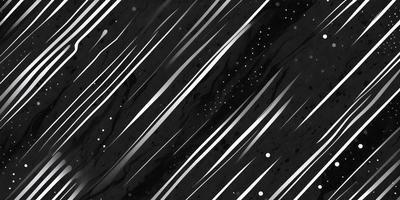 The primary subject of the image is a black and white drawing of a starry night sky. The setting is a night sky filled with stars, creating a serene and peaceful atmosphere. The visual style is a combination of digital art and illustration, giving the image a unique and artistic appearance. The colors and mood are predominantly black and white, with the stars adding a touch of color and a sense of wonder to the scene.