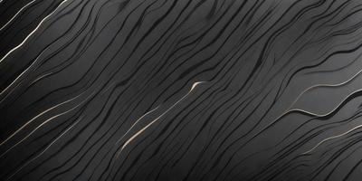 The primary subject of the image is a close-up of a black and white striped pattern. The setting is a dark background, which contrasts with the light and dark stripes of the pattern. The visual style appears to be a combination of a photo and a digital art or illustration, as the stripes are detailed and the overall appearance is somewhat textured. The colors and mood of the image are predominantly dark, with the black and white stripes creating a sense of depth and contrast.