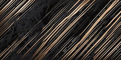 The primary subject of the image is a pattern of gold and black stripes. The setting is a black and white background, which creates a contrasting visual style. The colors and mood of the image are predominantly black and gold, giving it a sophisticated and elegant appearance.