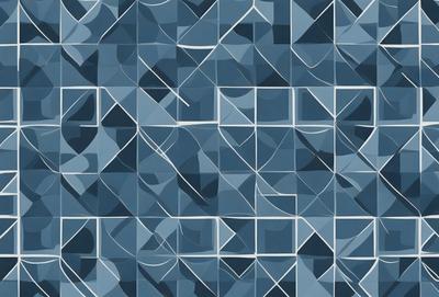 The primary subject of the image is a blue and white patterned wallpaper. The setting is a blue background, and the visual style is a digital art or illustration. The dominant colors are blue and white, creating a calm and soothing atmosphere.