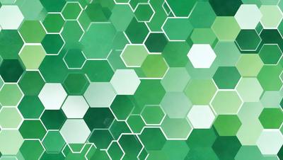 The primary subject of the image is a green and white patterned background. The setting is a close-up of the pattern, which appears to be a combination of hexagons and diamonds. The visual style is a digital art or illustration, as the pattern is intricate and well-defined. The colors and mood of the image are predominantly green and white, creating a clean and fresh atmosphere.