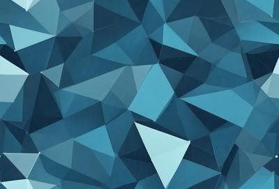 The primary subject of the image is a blue geometric pattern, which is the main focus of the image. The setting is a blue background, and the visual style is a digital art or illustration. The dominant colors are blue and white, creating a calm and soothing atmosphere.