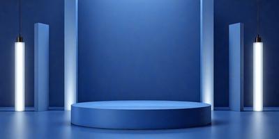 The primary subject of the image is a blue wall with a blue background. The visual style appears to be a photo, and the colors and mood are predominantly blue, creating a calm and serene atmosphere.
