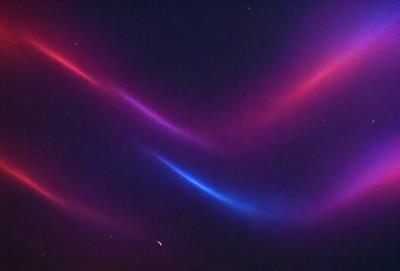 The primary subject of the image is a blue light streak or a blue line, which appears to be a part of a larger pattern. The setting is a dark sky, and the visual style is a combination of a photo and a digital art or illustration. The colors and mood of the image are predominantly blue, creating a serene and calming atmosphere.