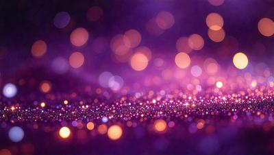 The primary subject of the image is a purple background with a pattern of bright, shining lights. The setting appears to be a dark room, and the visual style is a combination of a photo and digital art. The colors and mood of the image are predominantly purple, with the bright lights adding a sense of energy and vibrancy to the scene.