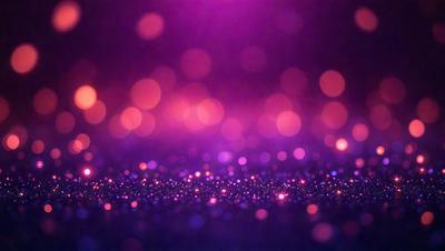 The primary subject of the image is a purple background with a pattern of bright, colorful lights. The setting appears to be a dark room, and the visual style is a combination of a photo and digital art. The colors and mood of the image are vibrant and lively, with the purple background and the bright lights creating a striking and eye-catching scene.