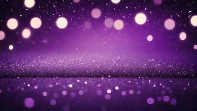 The primary subject of the image is a purple background with a pattern of white lights or stars. The setting appears to be a dark room, and the visual style is a combination of a photo and digital art. The dominant colors are purple and white, creating a calm and serene atmosphere.