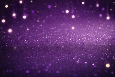 The primary subject of the image is a purple background with a pattern of glittering stars. The setting is a dark, purple space, and the visual style appears to be a digital art or illustration. The dominant colors are purple and white, creating a calm and serene atmosphere.
