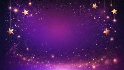 The primary subject of the image is a purple background with a starry night sky. The setting is a space-themed background, and the visual style is a digital art or illustration. The colors and mood of the image are predominantly purple and dark, creating a sense of mystery and wonder.