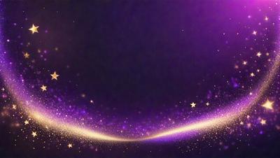The primary subject of the image is a purple background with a starry pattern. The setting is a dark, starry night, and the visual style is a digital art or illustration. The colors and mood of the image are predominantly purple, with a sense of mystery and wonder.