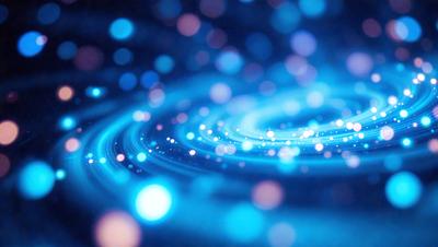 The primary subject of the image is a blue and white spiral pattern, which appears to be a digital art or illustration. The setting is a dark blue background, creating a contrasting and visually striking scene. The visual style is modern and artistic, with the spiral pattern being the main focus of the image. The colors and mood of the image are predominantly blue, creating a sense of depth and tranquility.